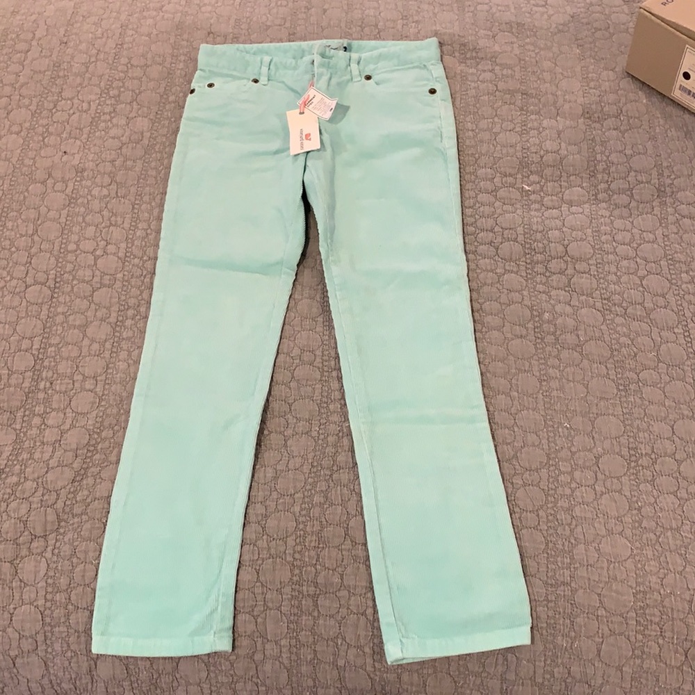 Vineyard Vines - kids mint green corduroys.  Size 8.